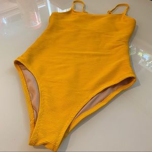 Yellow one-piece swimsuit